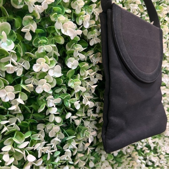 Vintage Palazzo black evening handbag fancy dressy purse matte satin finish - Picture 5 of 13